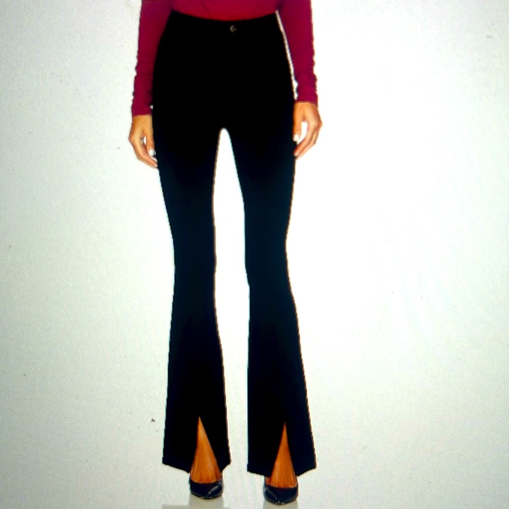 NWT: PAIGE Winona Pants with front slit at bottom in Black - Size 25.